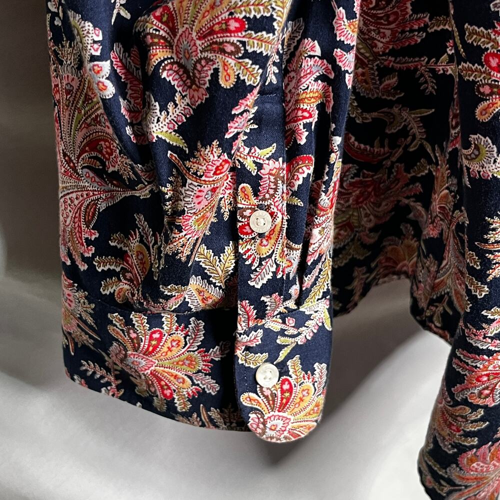 Chaps Hidden Button Floral Long Sleeve No Iron Shirt 2X - Picture 4 of 7